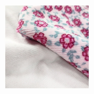 Poliéster 100% impresso flor da tela 310gsm de veludo da veludinha do jacquard