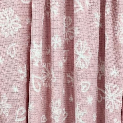 O jacquard macio imprimiu a micro tela polar 160gsm do rosa