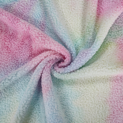 A tintura Sherpa do laço tosa a tela o poliéster 100% de 280 G/M colorido para o Hoodie