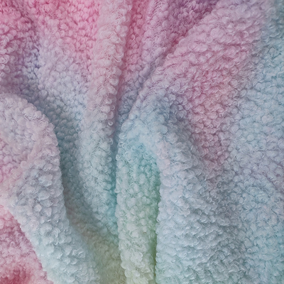 A tintura Sherpa do laço tosa a tela o poliéster 100% de 280 G/M colorido para o Hoodie