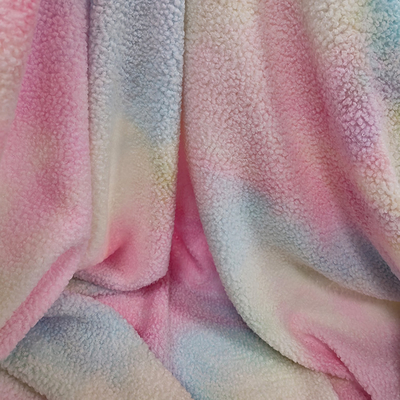 A tintura Sherpa do laço tosa a tela o poliéster 100% de 280 G/M colorido para o Hoodie