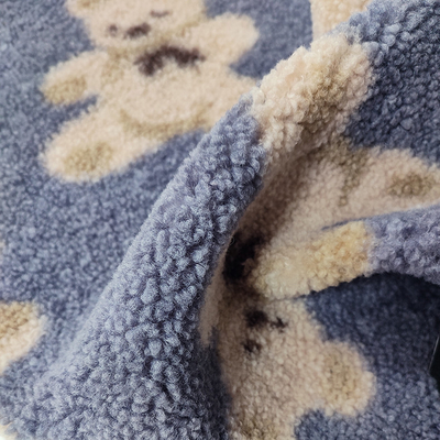Teddy Bear Sherpa Fleece Fabric o urso 100% do poliéster de 330 G/M imprimiu