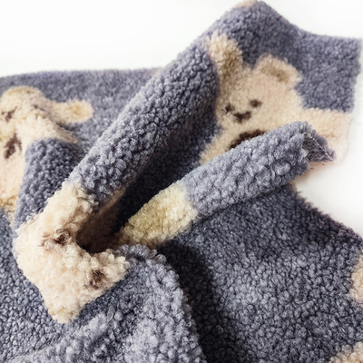 Teddy Bear Sherpa Fleece Fabric o urso 100% do poliéster de 330 G/M imprimiu