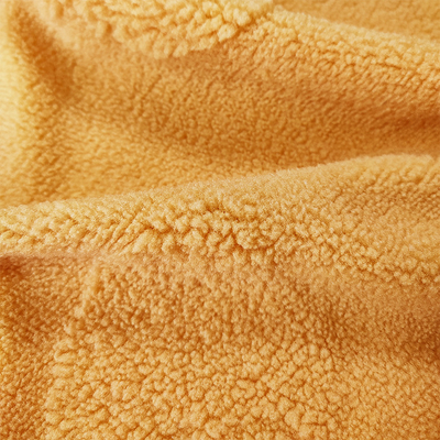 Sherpa feito malha urdidura para tosar o jacquard 100% amarelo do poliéster da tela para o vestuário