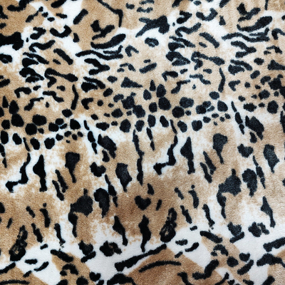 A tela do luxuoso da pele do falso do velo do picovolt para o leopardo de estofamento dos vestuários das sapatas imprimiu