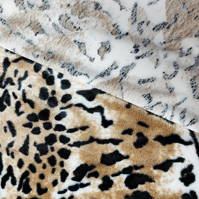 A tela do luxuoso da pele do falso do velo do picovolt para o leopardo de estofamento dos vestuários das sapatas imprimiu