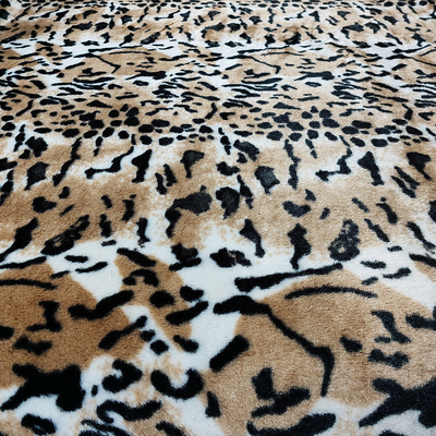 A tela do luxuoso da pele do falso do velo do picovolt para o leopardo de estofamento dos vestuários das sapatas imprimiu