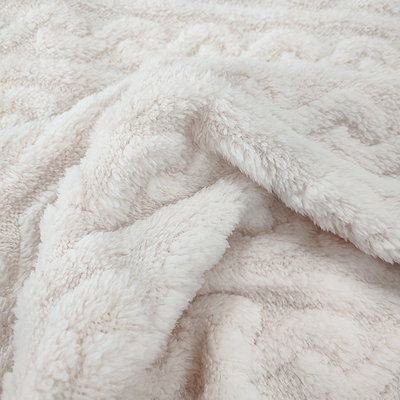Luxuoso geral branco Shu Velveteen Fabric 270 G/M Sherpa macio para pijamas do inverno