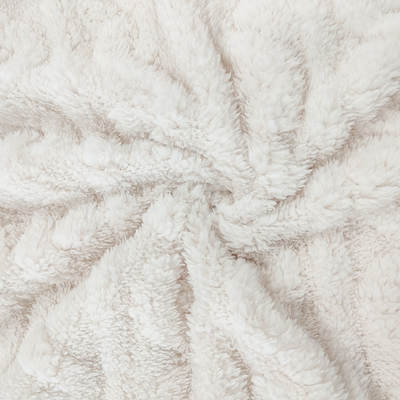 Luxuoso geral branco Shu Velveteen Fabric 270 G/M Sherpa macio para pijamas do inverno
