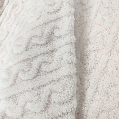 Luxuoso geral branco Shu Velveteen Fabric 270 G/M Sherpa macio para pijamas do inverno