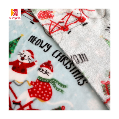 Tela impressa 300gsm do velo da flanela do Natal para o estofamento Toy Blankets