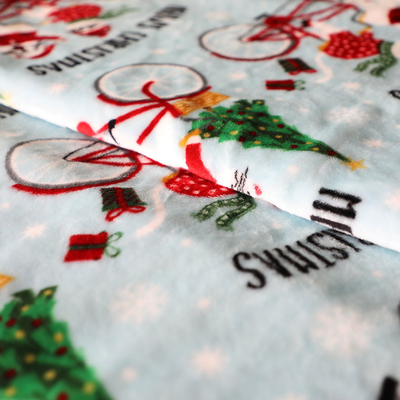 Tela impressa 300gsm do velo da flanela do Natal para o estofamento Toy Blankets