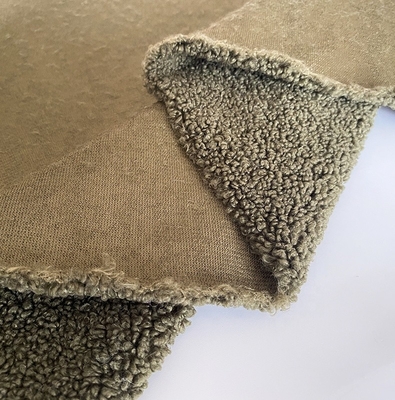 350gsm Teddy Sherpa Fabric 288F 150D para o inverno veste o tapete de estofamento