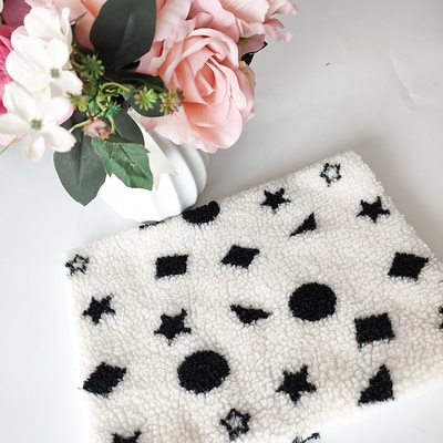 Fio preto e branco do jacquard da tela do velo de Sherpa tingido para o assoalho Mats Pillow de Backoack