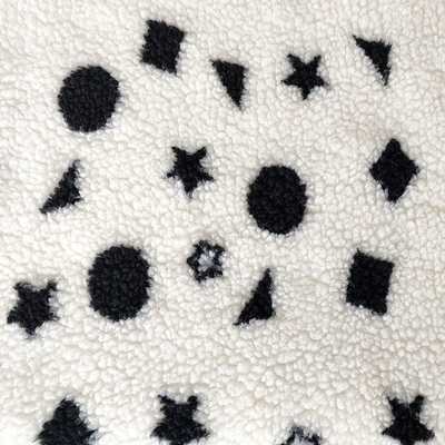 Fio preto e branco do jacquard da tela do velo de Sherpa tingido para o assoalho Mats Pillow de Backoack