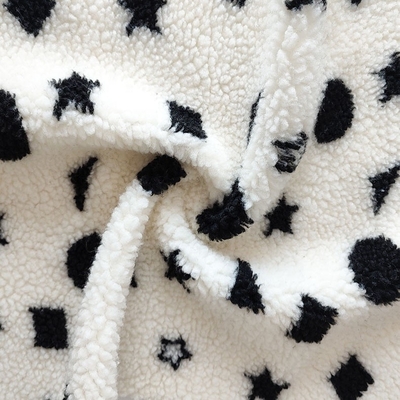 Fio preto e branco do jacquard da tela do velo de Sherpa tingido para o assoalho Mats Pillow de Backoack