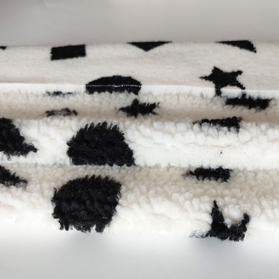 Fio preto e branco do jacquard da tela do velo de Sherpa tingido para o assoalho Mats Pillow de Backoack