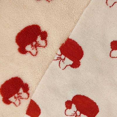 Jacquard 100% tingido fio da tela de Sherpa do poliéster 650gsm 288F