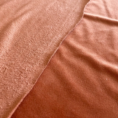 Tela macia super Coral Red Double Side da cor sólida do poliéster do Spandex