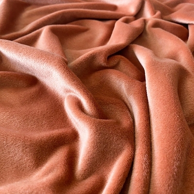 Tela macia super Coral Red Double Side da cor sólida do poliéster do Spandex
