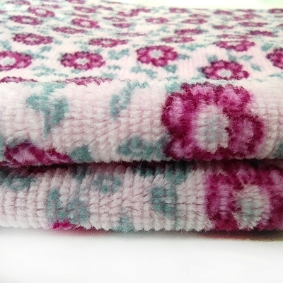 Poliéster 100% impresso flor da tela 310gsm de veludo da veludinha do jacquard