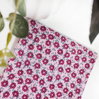 Poliéster 100% impresso flor da tela 310gsm de veludo da veludinha do jacquard