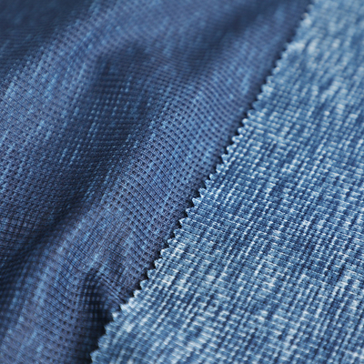 Malha do waffle do Spandex da tela do jérsei do poliéster Cationic azul única