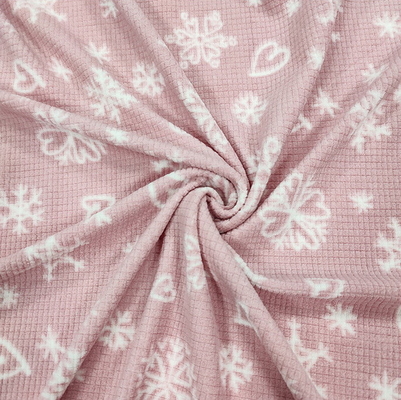O jacquard macio imprimiu a micro tela polar 160gsm do rosa