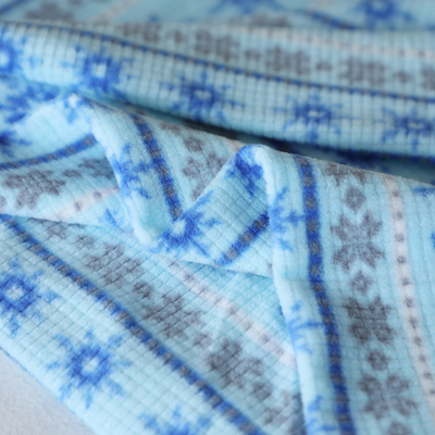 Jacquard impresso micro lado da tela uma do velo do teste padrão do floco de neve