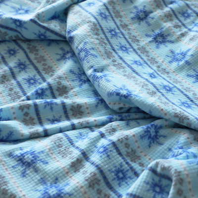 Jacquard impresso micro lado da tela uma do velo do teste padrão do floco de neve