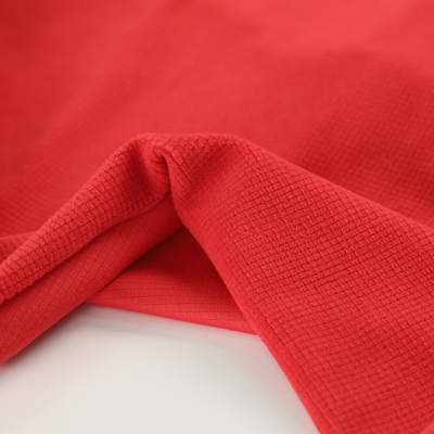 Material polar da tela do velo do jacquard vermelho para a barraca das sapatas